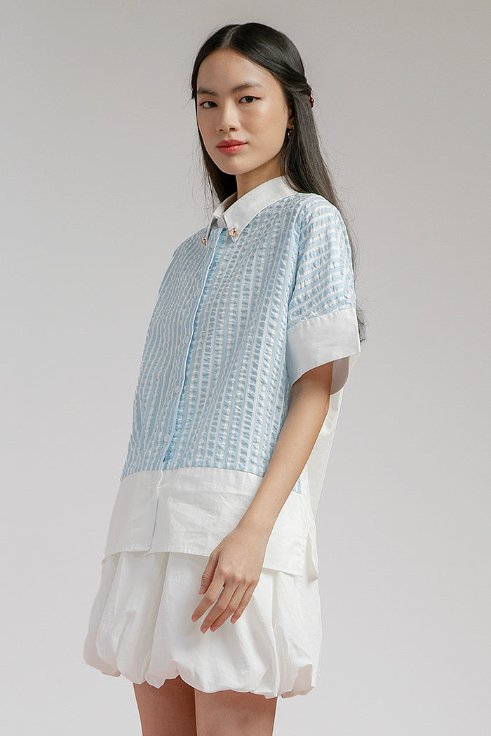 Light Blue Striped Bineta - Defect Sale