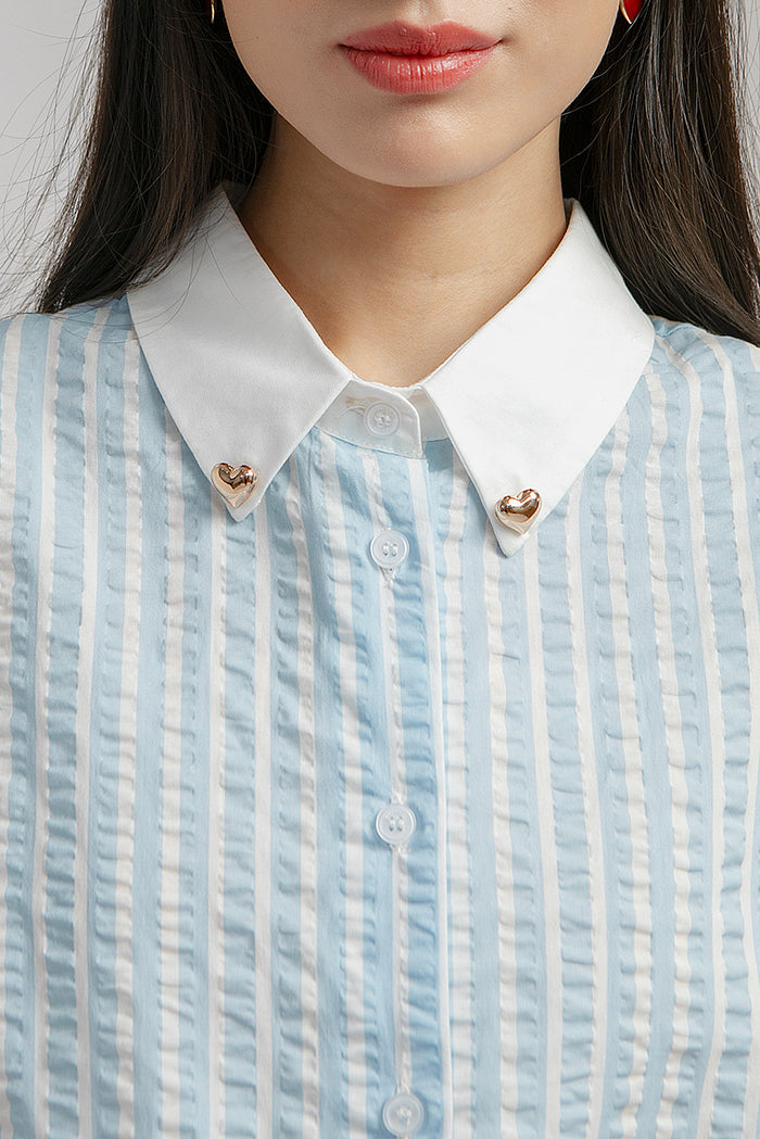Light Blue Striped Bineta - Defect Sale