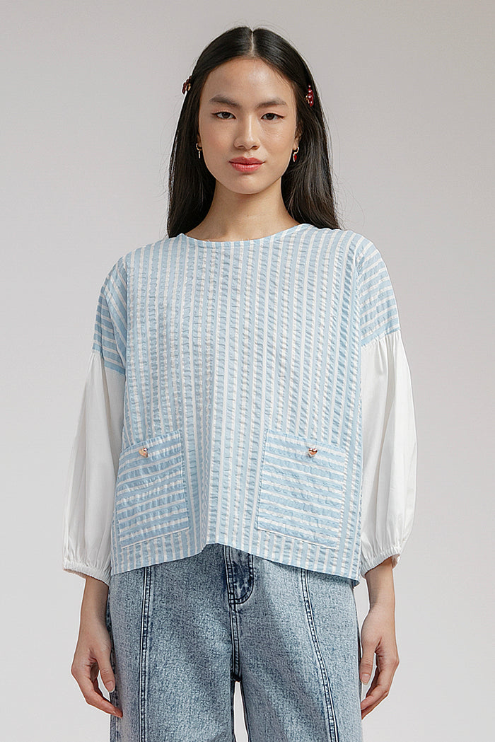 Light Blue Striped Potts - Defect Sale