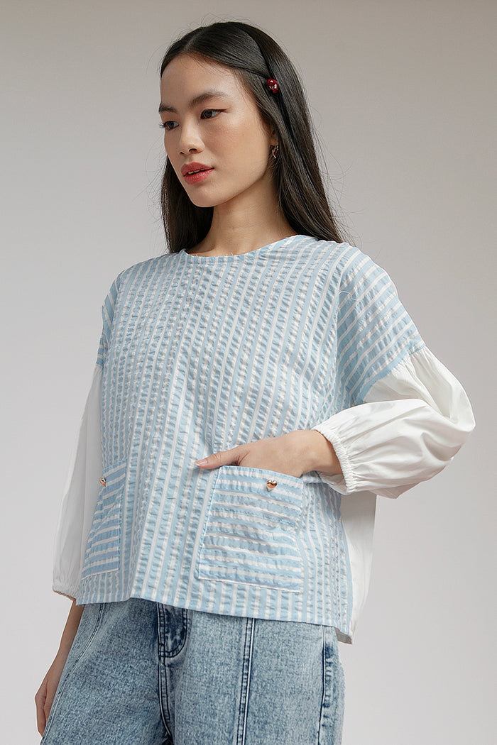 Light Blue Striped Potts - Defect Sale