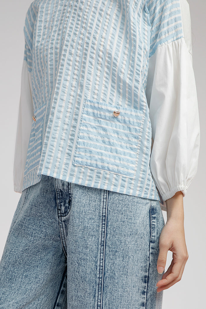 Light Blue Striped Potts - Defect Sale