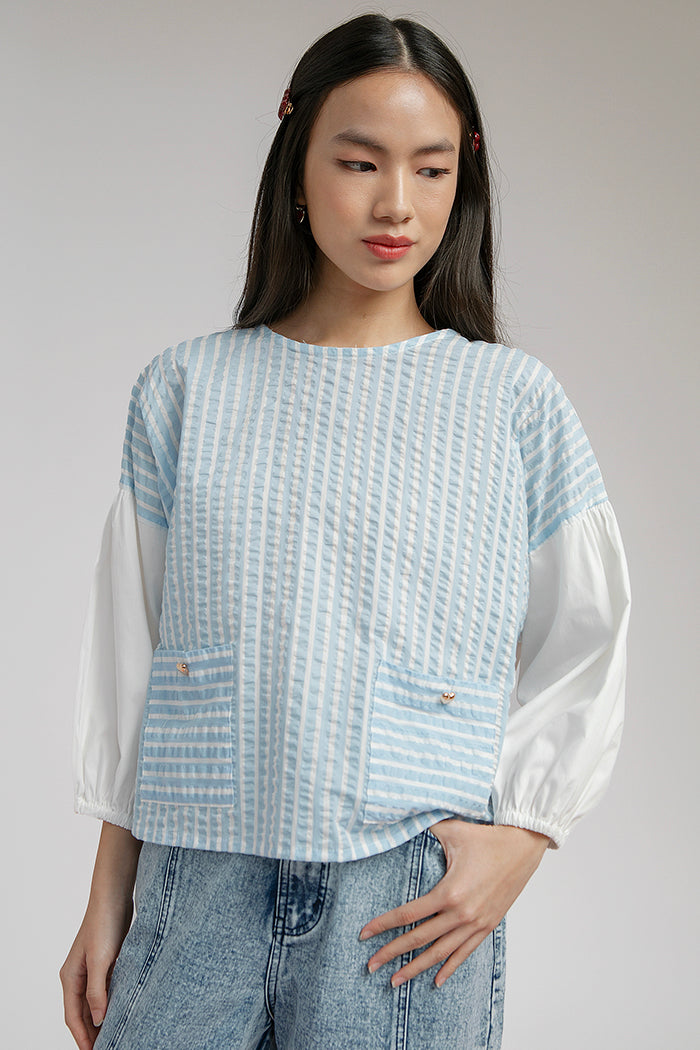 Light Blue Striped Potts - Defect Sale