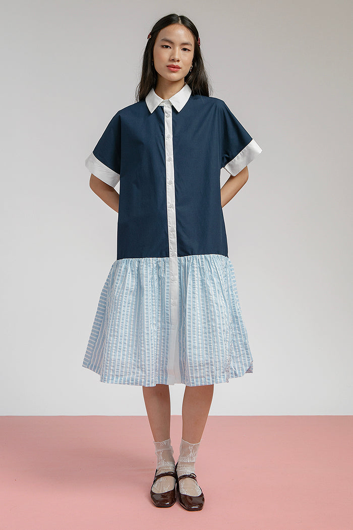 Light Blue Striped Trevino - Defect Sale