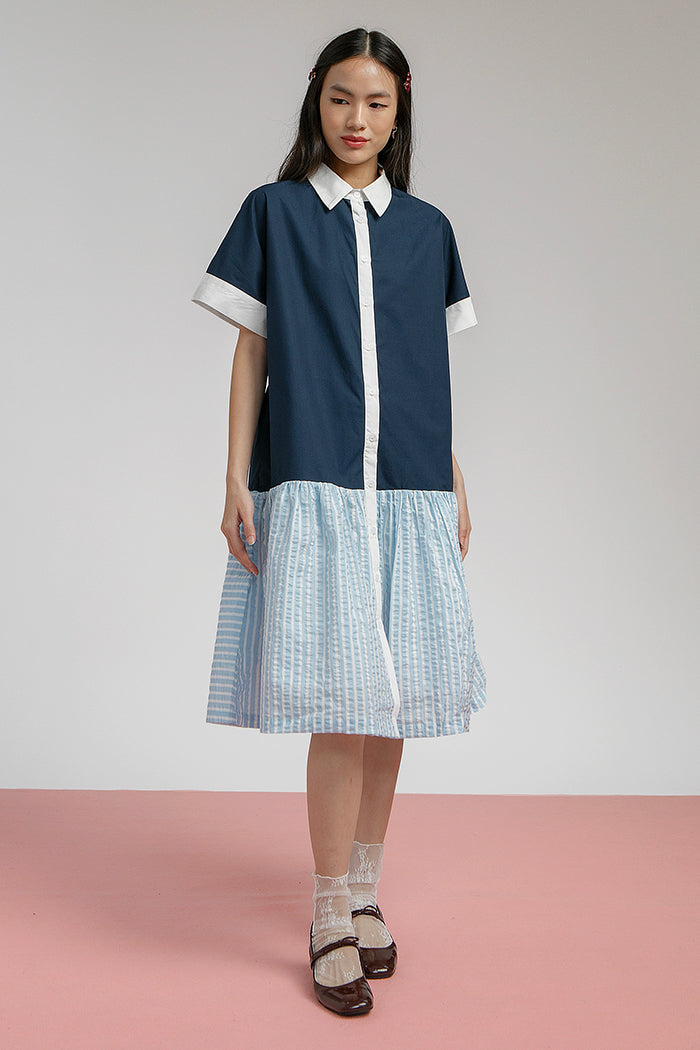 Light Blue Striped Trevino - Defect Sale