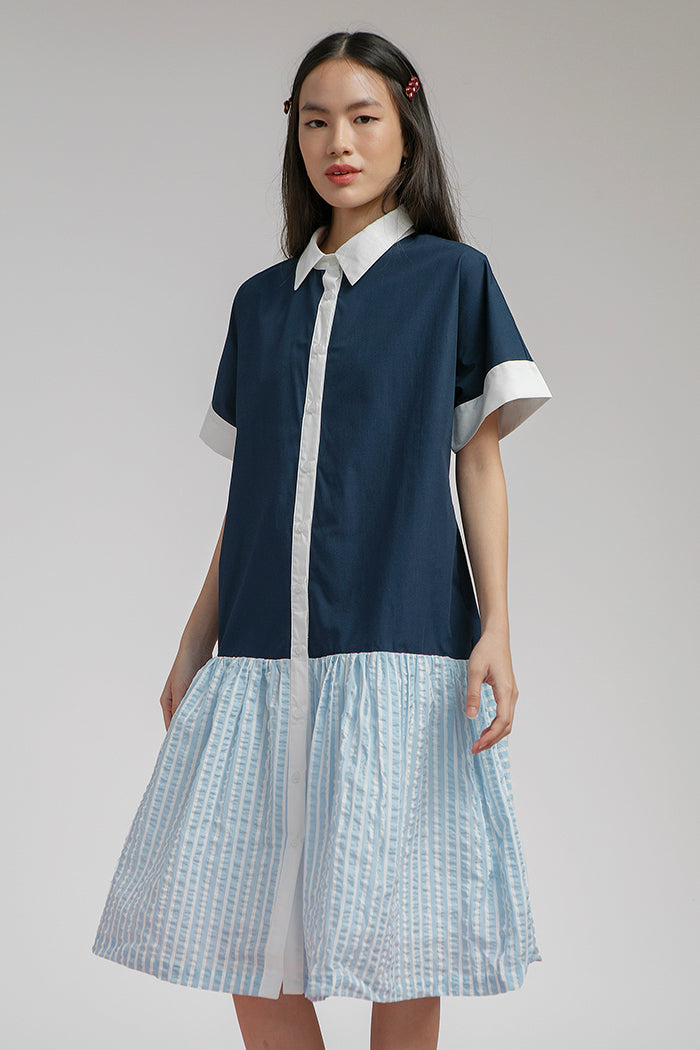 Light Blue Striped Trevino - Defect Sale