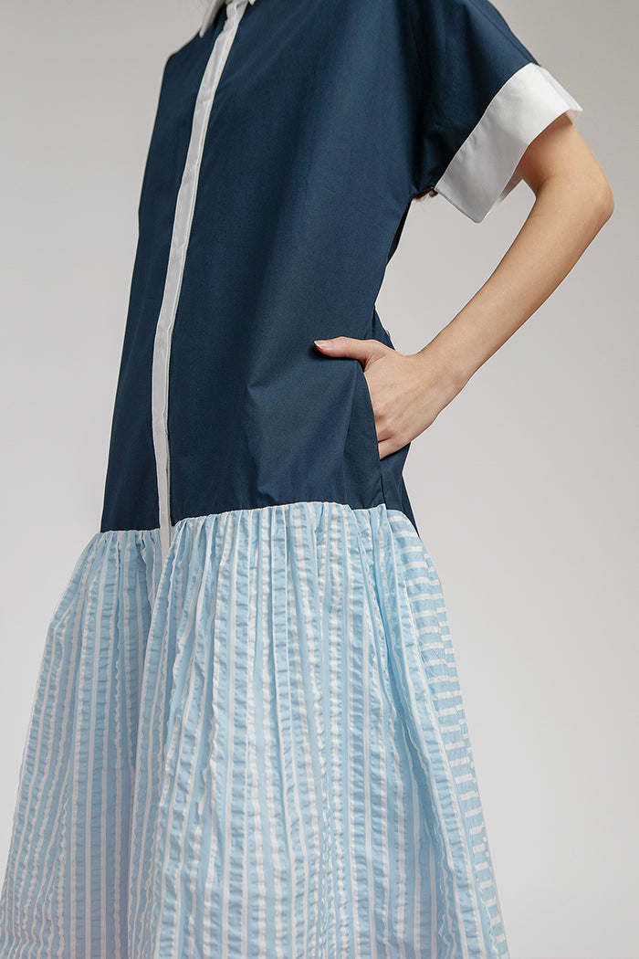 Light Blue Striped Trevino - Defect Sale