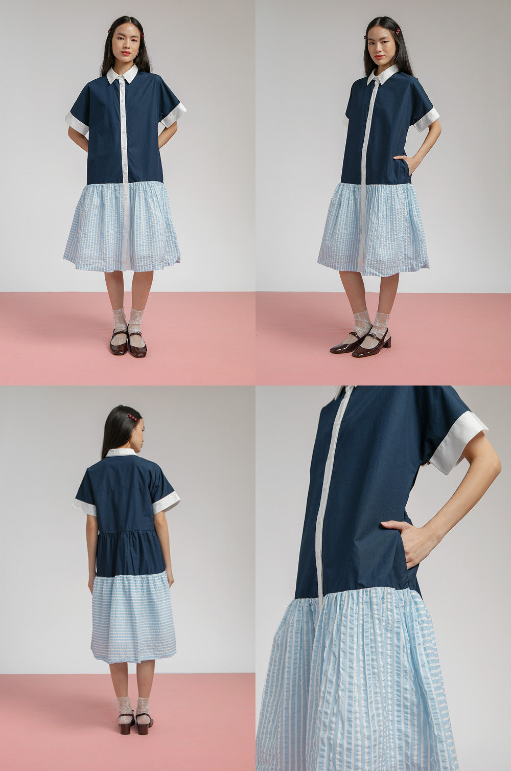Light Blue Striped Trevino - Defect Sale
