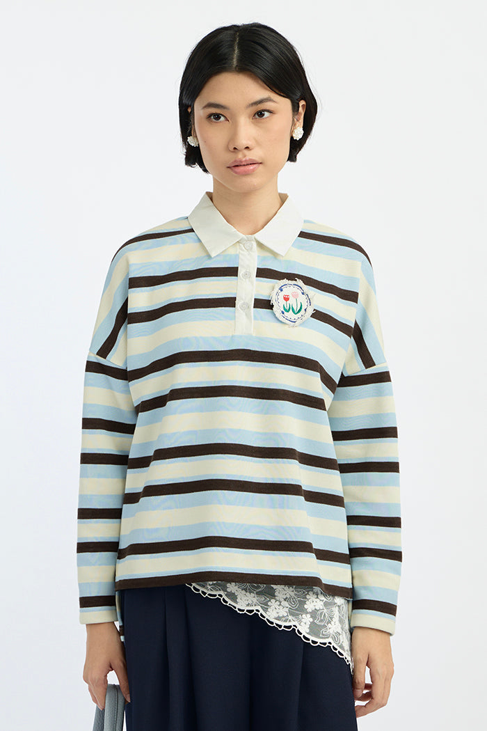 Light Blue Striped Liora