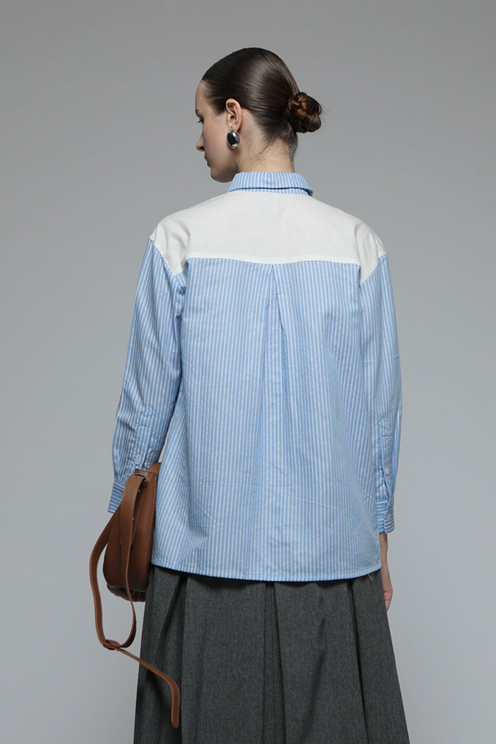 Light Blue Striped Porta