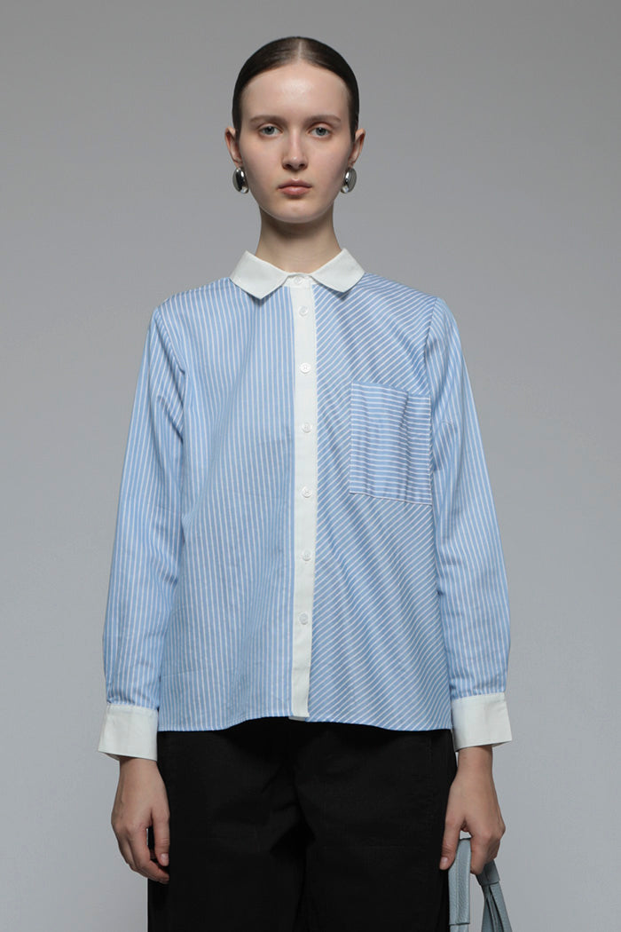 Light Blue Striped Portico