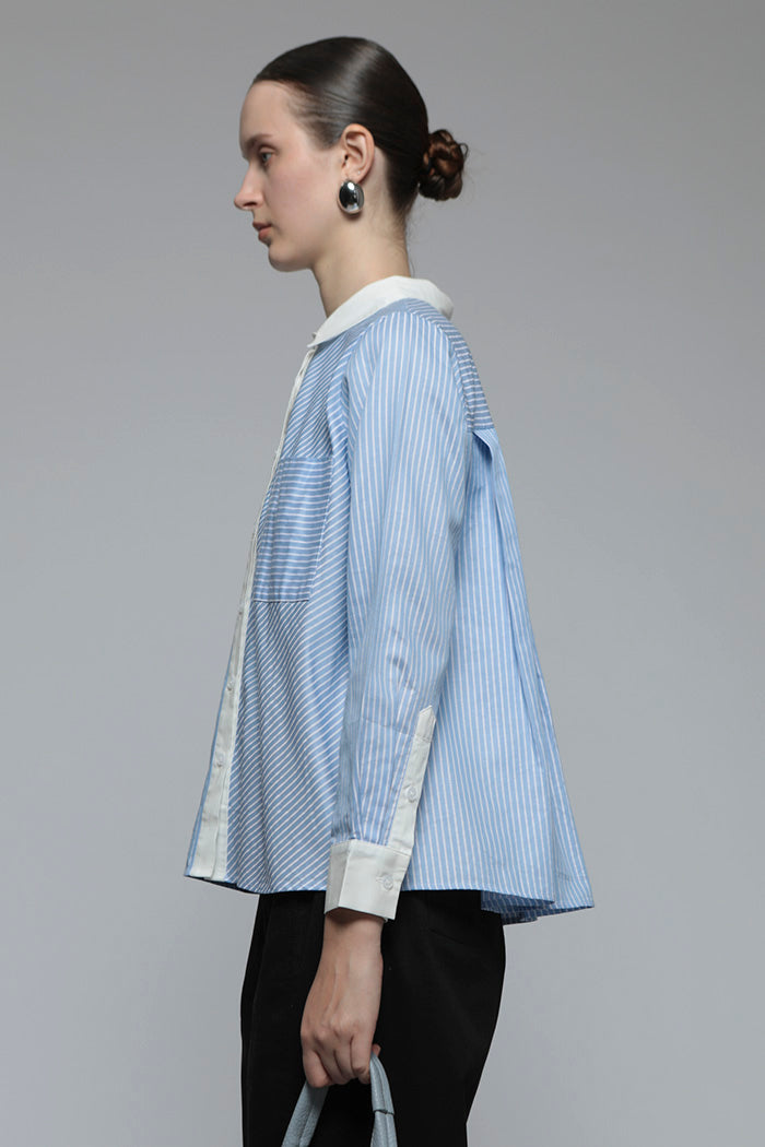 Light Blue Striped Portico