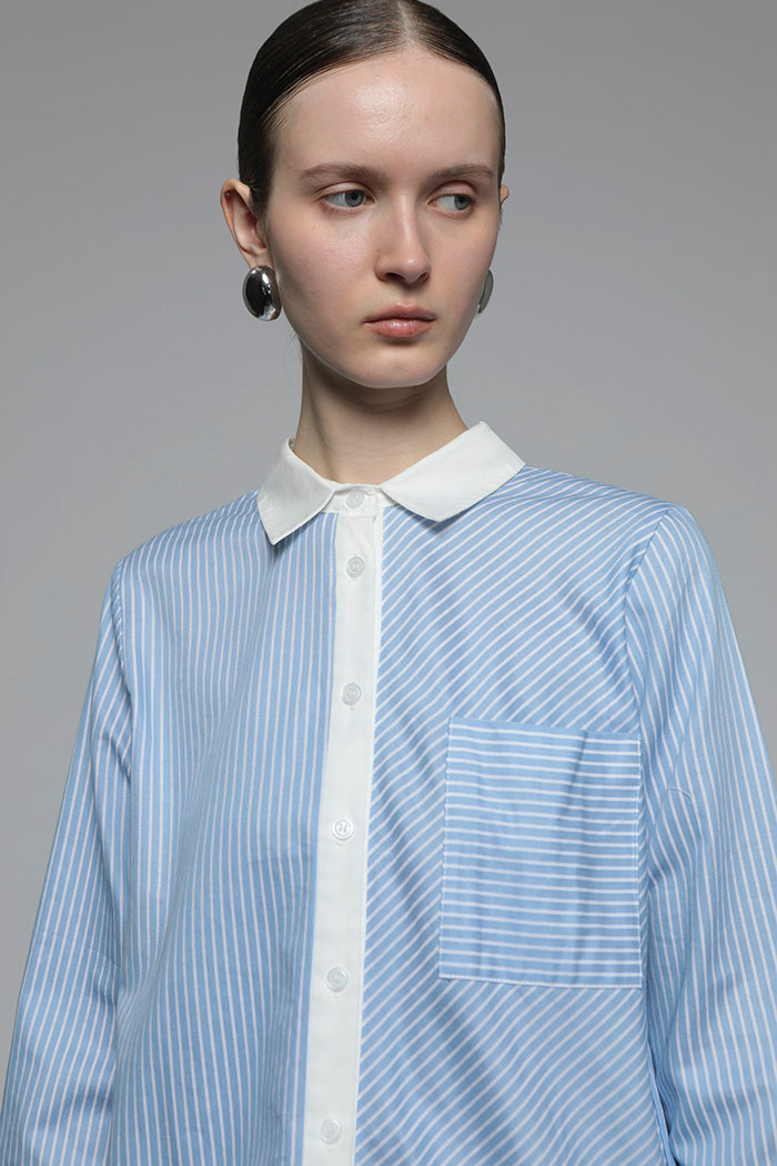 Light Blue Striped Portico