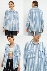 Light Blue Striped Wavin