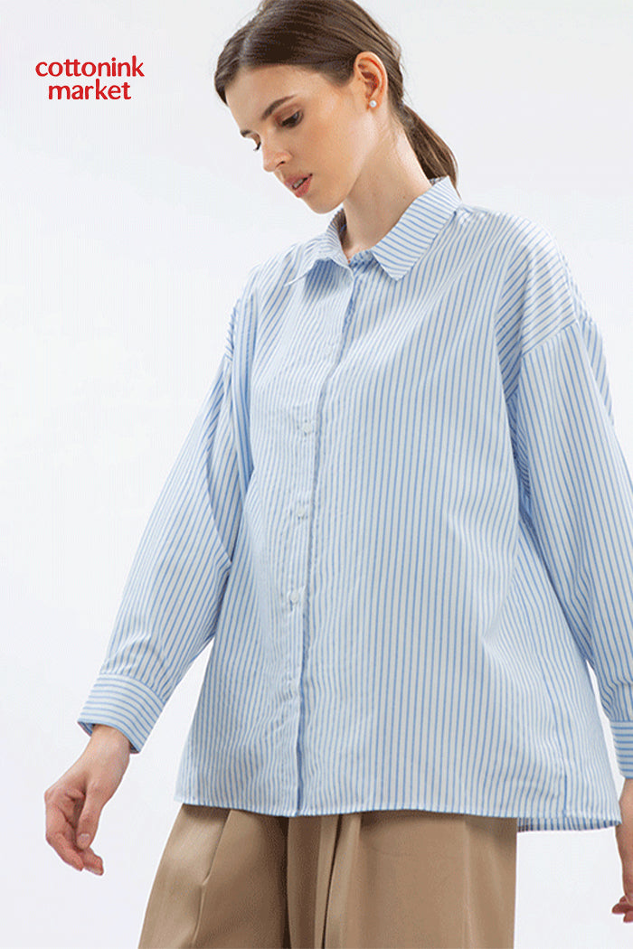 Defect Sale - Light Blue Striped Yael