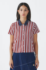 Maroon Striped Sali