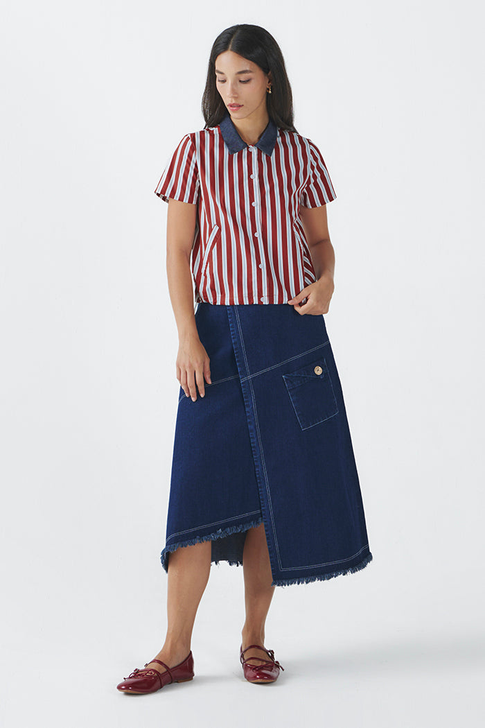 Maroon Striped Sali
