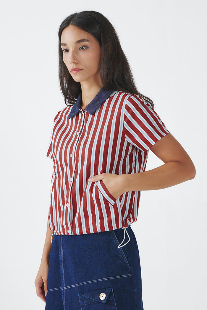 Maroon Striped Sali