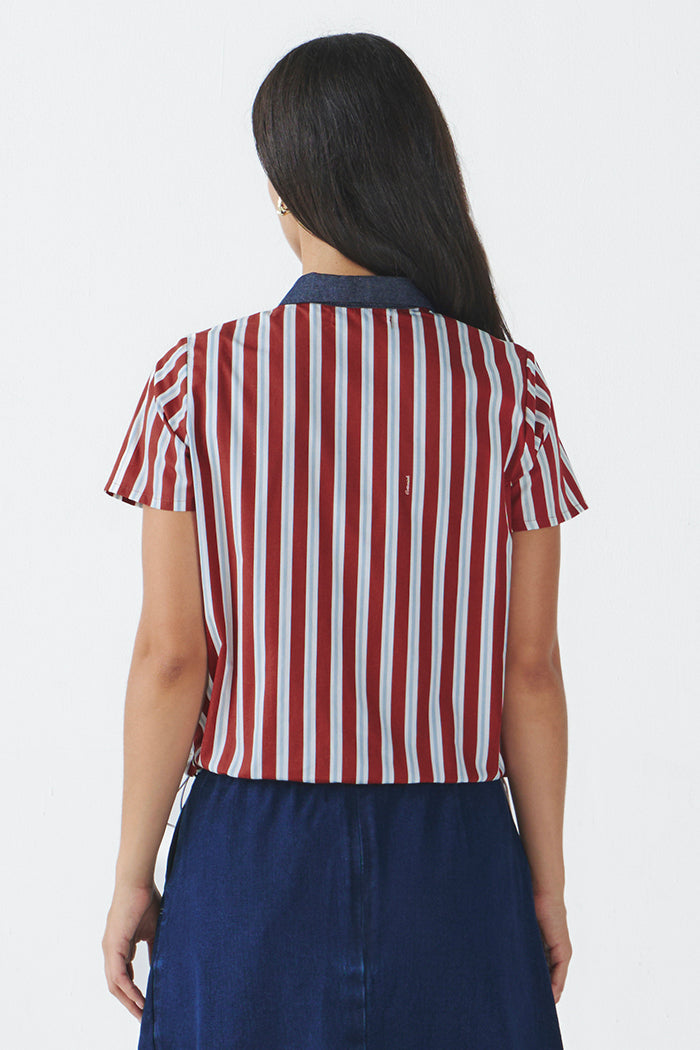 Maroon Striped Sali
