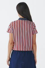Maroon Striped Sali