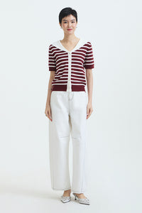 Maroon Striped Tinsel