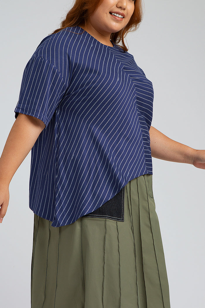 Navy Blue Striped Balint