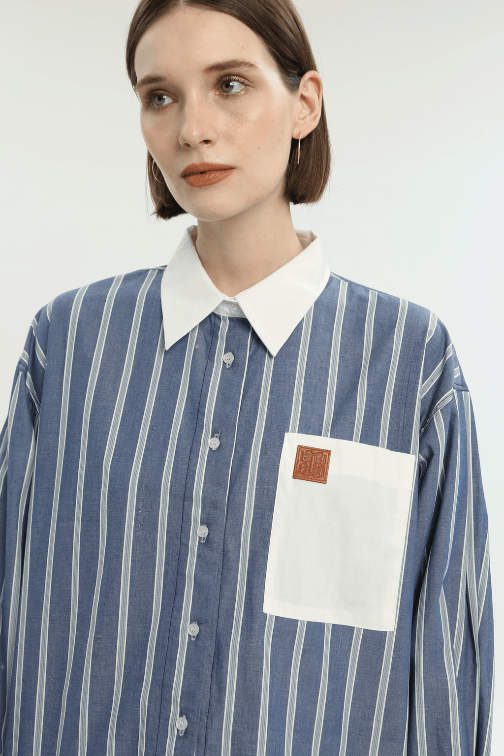 Navy Blue Striped Nerea COTTONINK navy-blue-striped-nerea-cottonink
