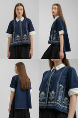 Navy Embroidered Arona