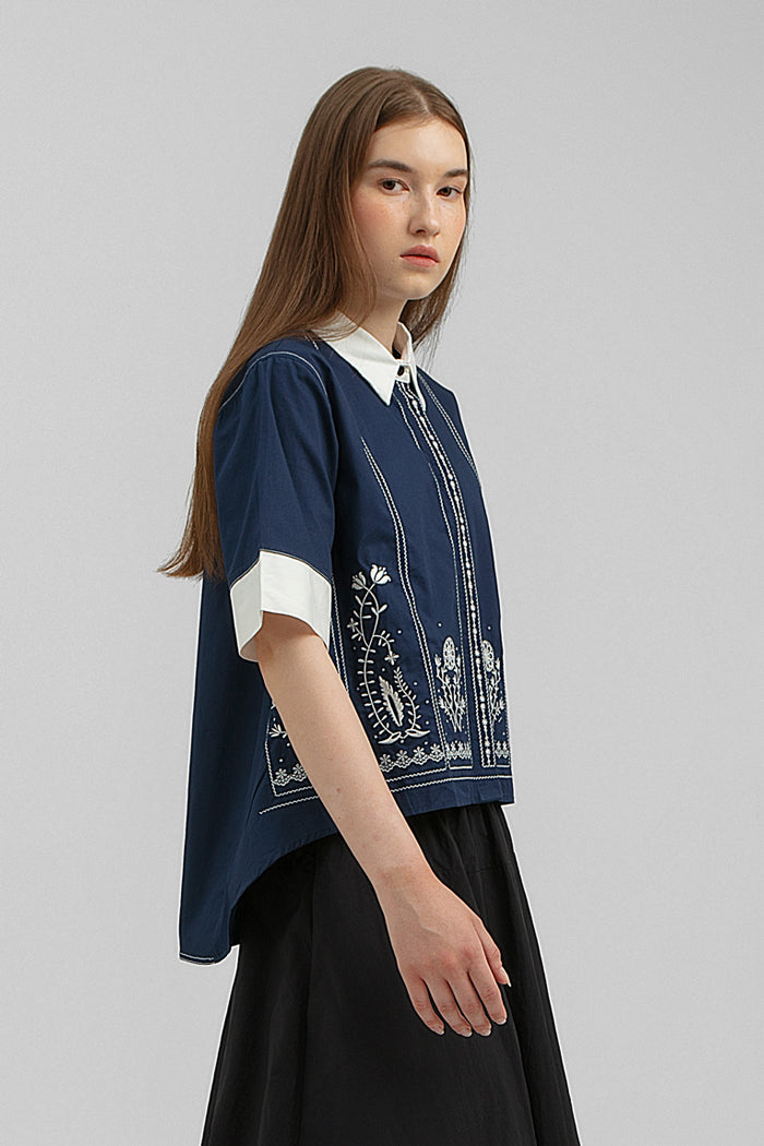 Navy Embroidered Arona