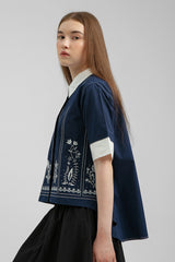 Navy Embroidered Arona