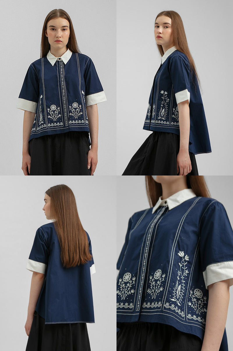 Navy Embroidered Arona