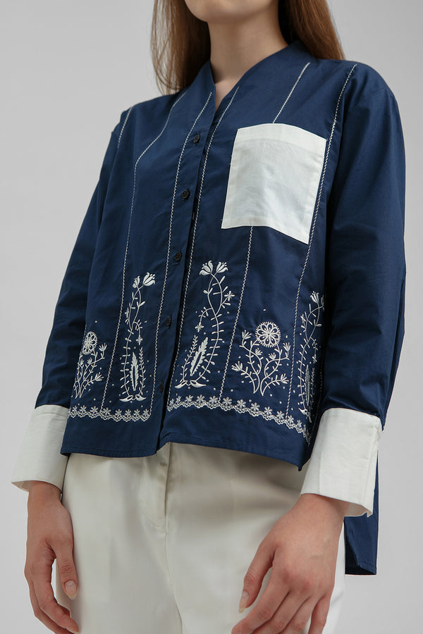 Navy Embroidered Gusta