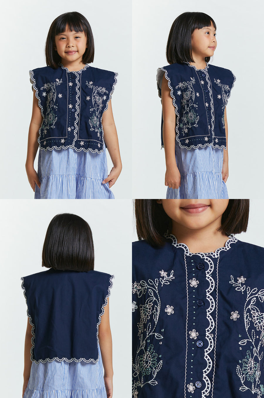 Navy Embroidery Hiba