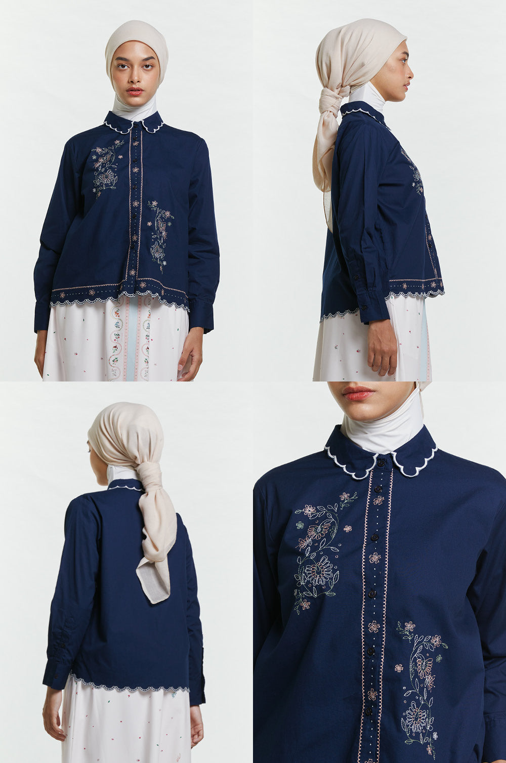 Navy Embroidery Zeran