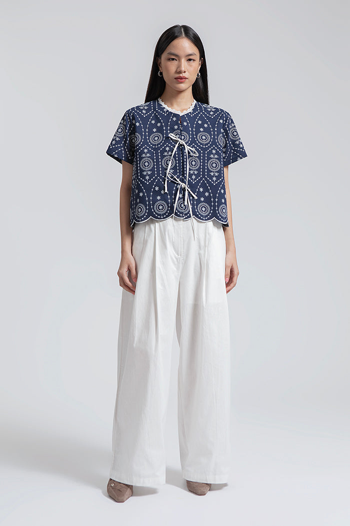 Navy Embroidered Dipa