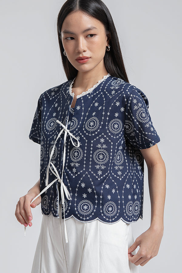 Navy Embroidered Dipa