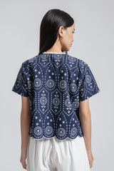 Navy Embroidered Dipa