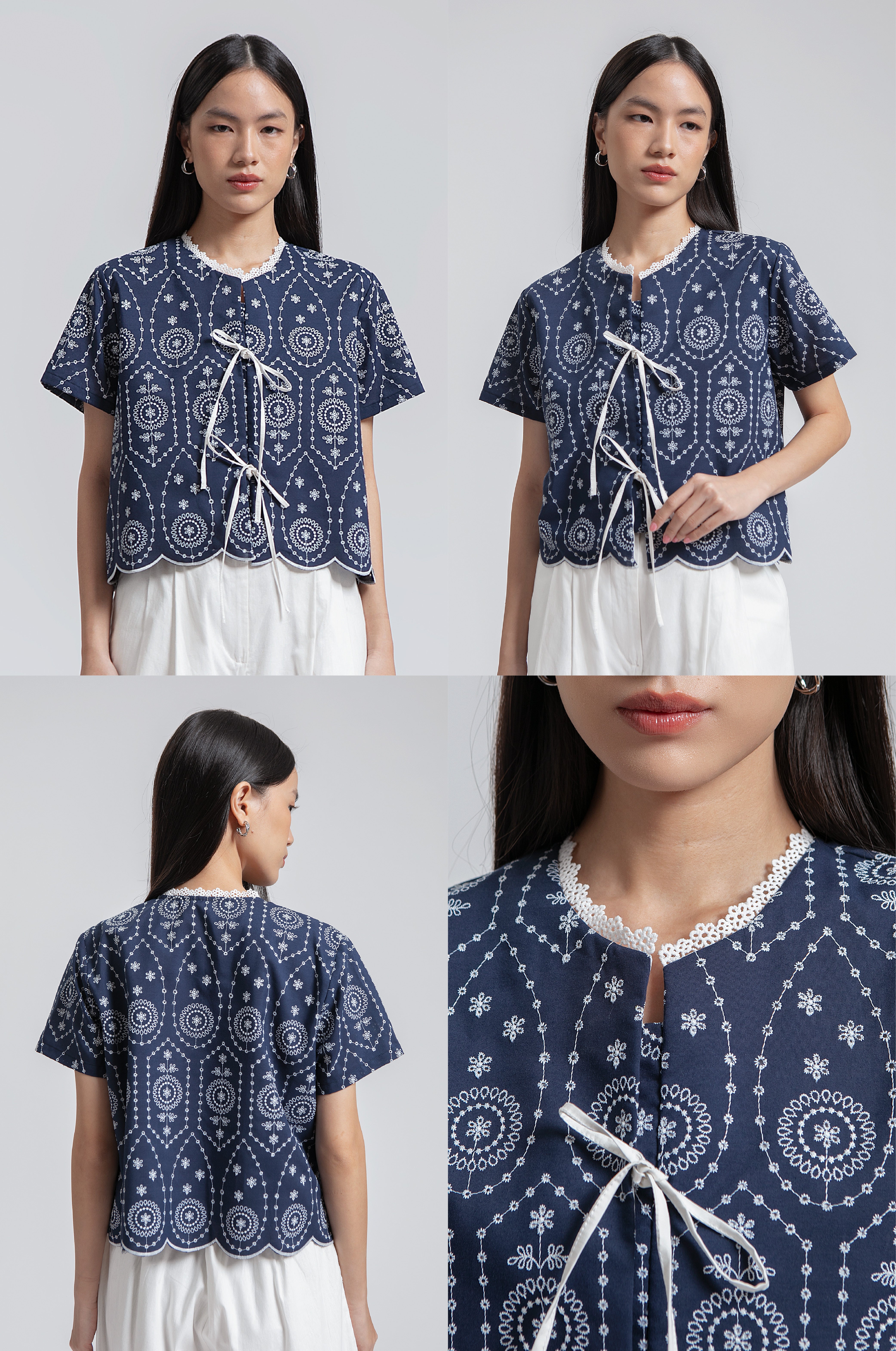 Navy Embroidered Dipa