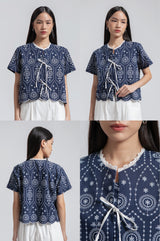 Navy Embroidered Dipa