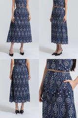 Navy Embroidered Doneli