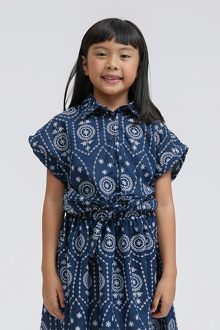 Navy Embroidered Emira