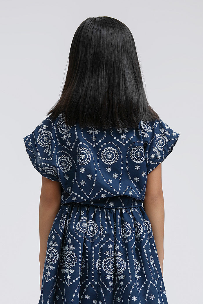 Navy Embroidered Emira