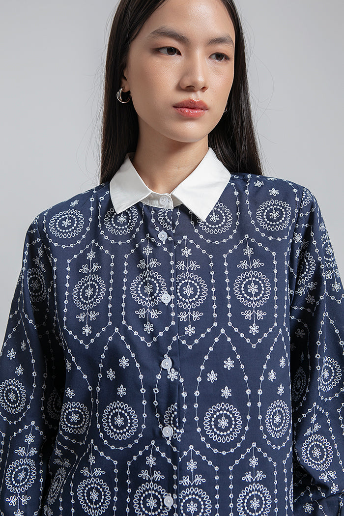 Navy Embroidered Veda