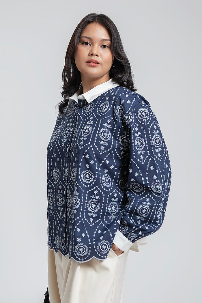 Navy Embroidered Veda