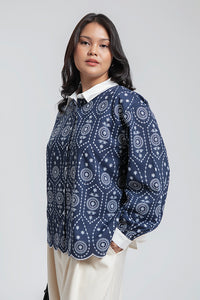 Navy Embroidered Veda