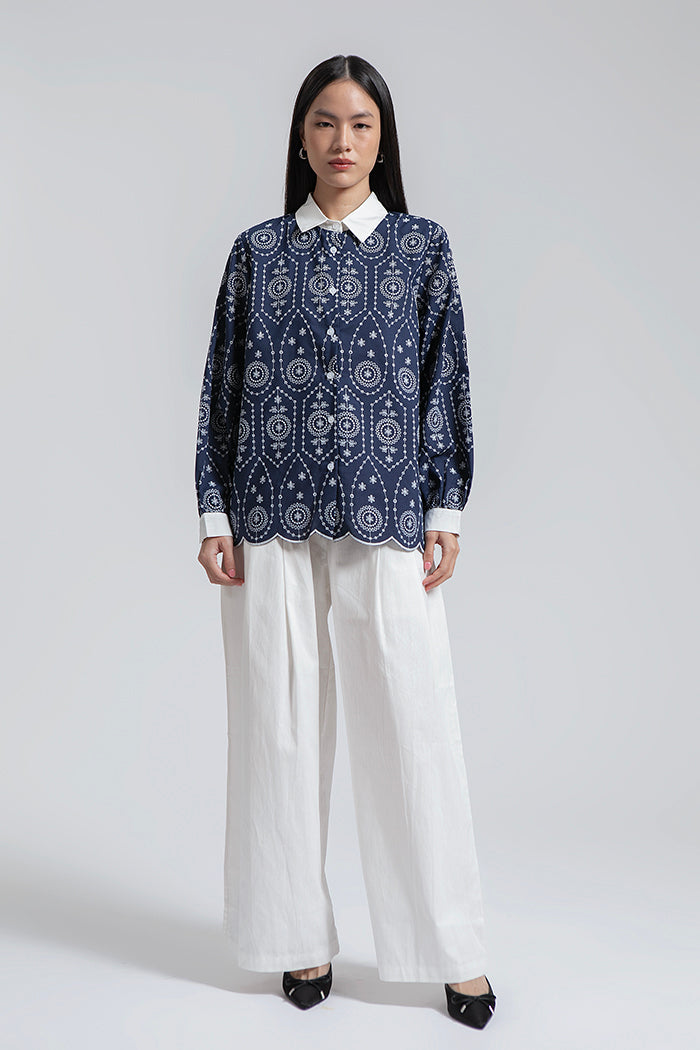 Navy Embroidered Veda