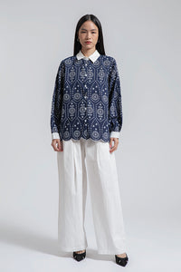 Navy Embroidered Veda