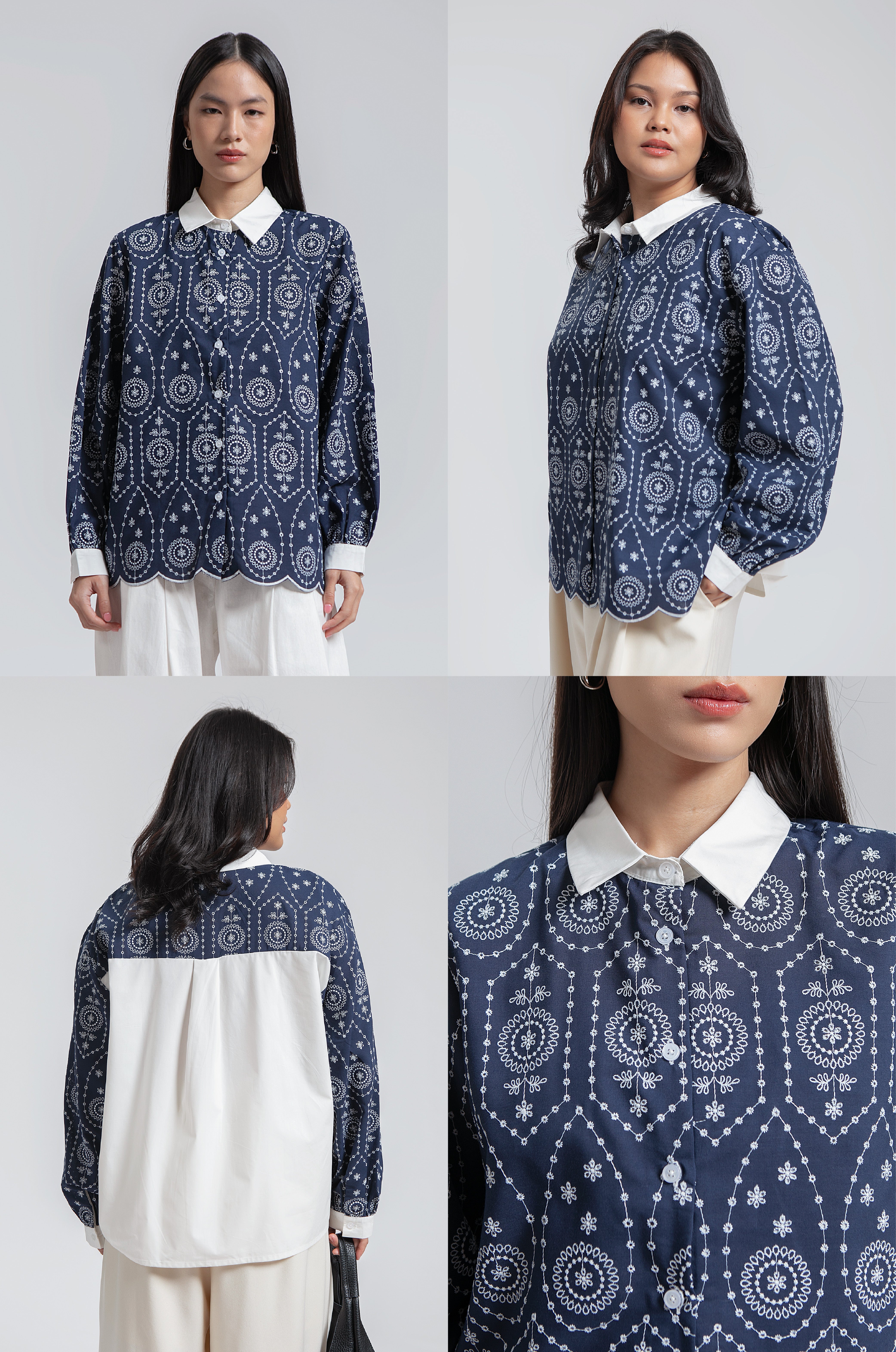 Navy Embroidered Veda