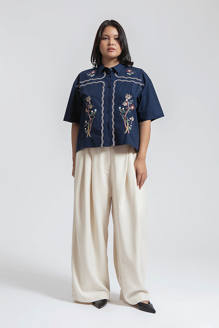 Navy Embroidery Amur