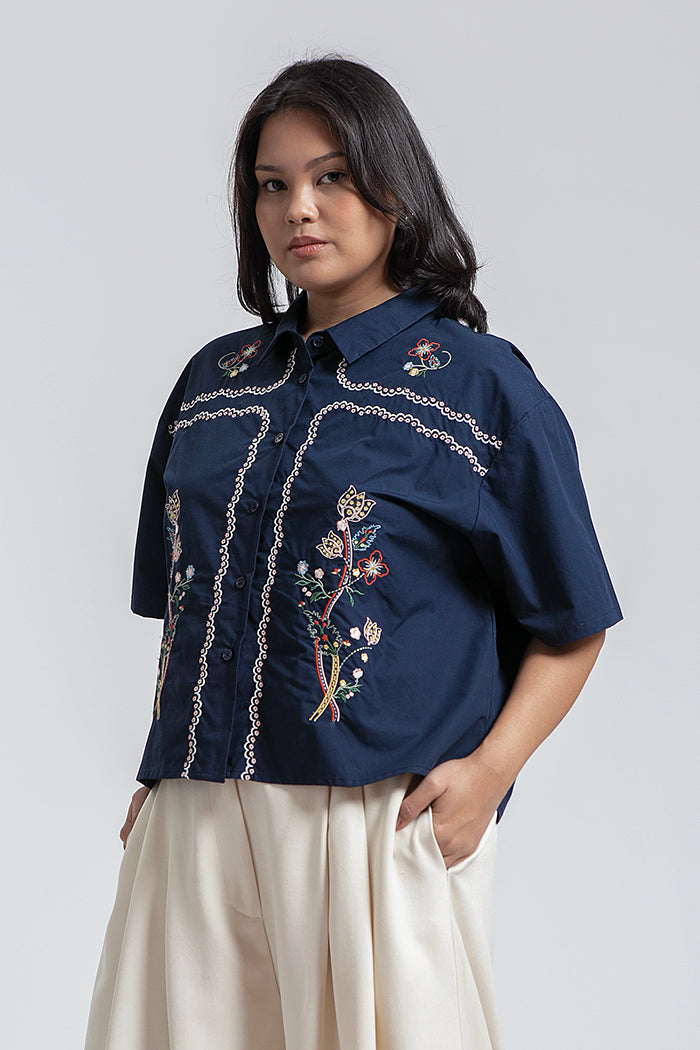 Navy Embroidery Amur