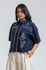 Navy Embroidery Amur